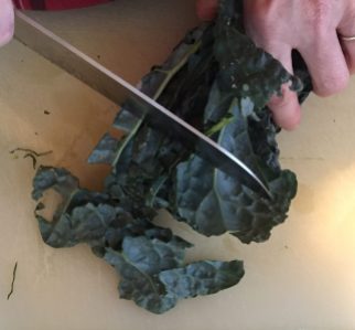 cut kale crosswise