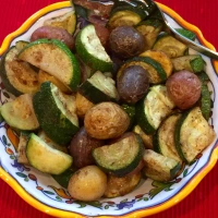 Roasted Zucchini and Baby Potatoes With Caribbean Seasoning